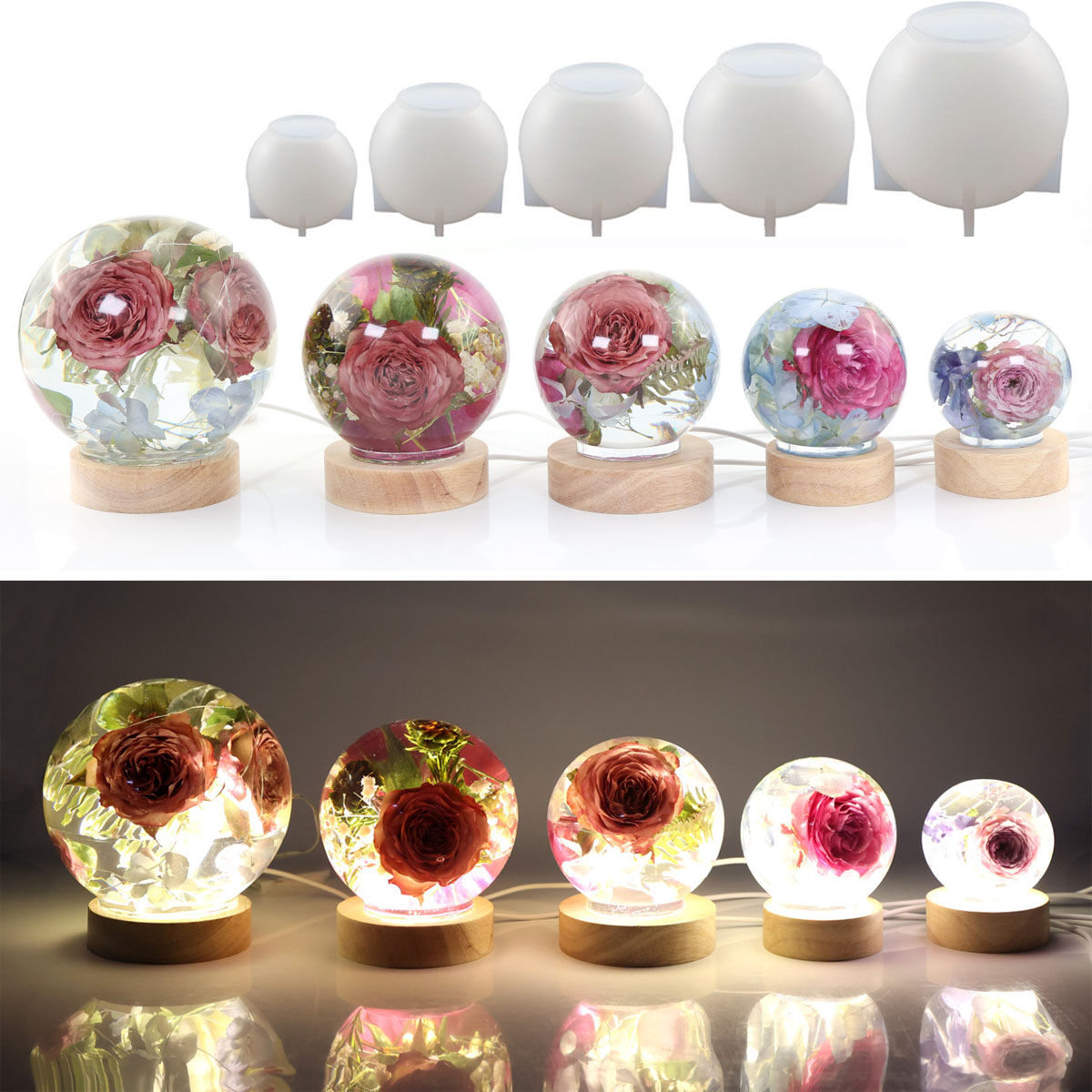 Resin Art Guide - Molde de silicona con bola esférica