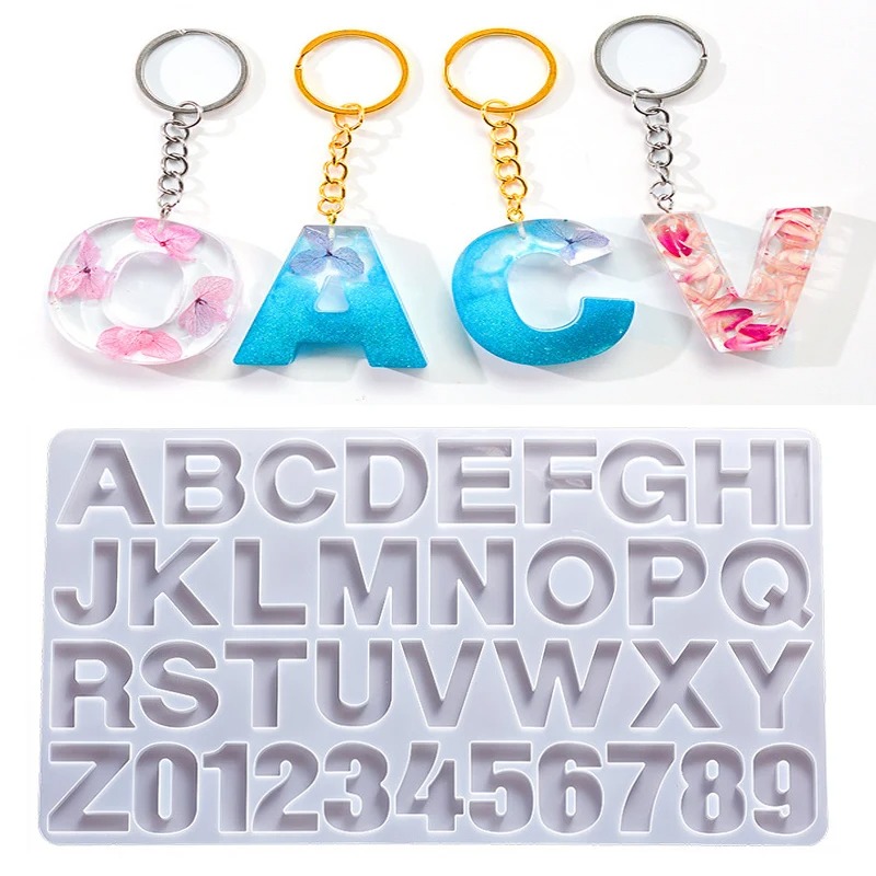 Resin Art Alphabet - Alfabeto resina epoxi molde de silicona