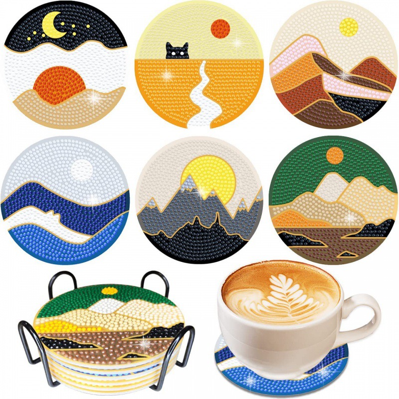 Resin Art Coasters - Juego de 6 posavasos de pintura