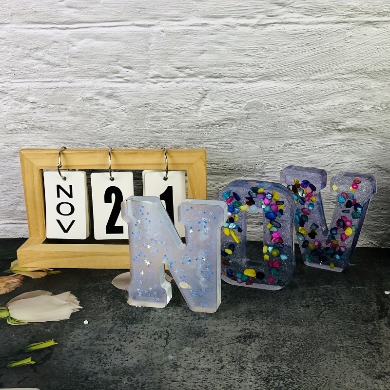 Moldes grandes de silicona par - Resin Art Alphabet reseña y precio