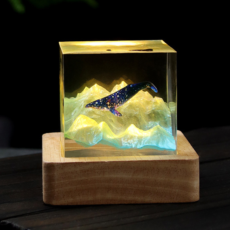 Lámpara de mesa de resina con  - Resin Art Cube reseña y precio