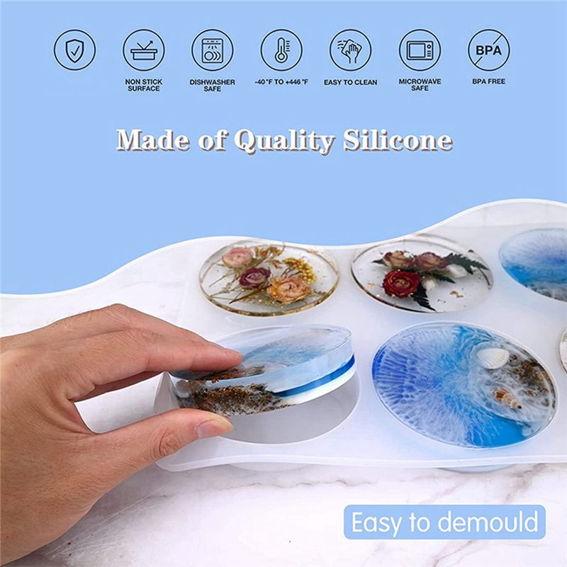 AA94-1 PCS Moldes de resina pa - Resin Art Coasters reseña y precio