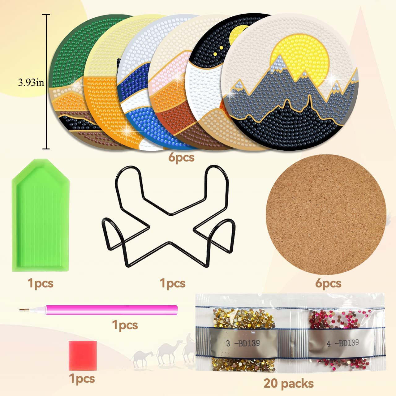 Juego de 6 posavasos de pintur - Resin Art Coasters reseña y precio