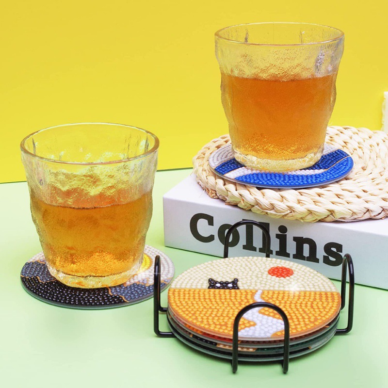 Juego de 6 posavasos de pintur - Resin Art Coasters reseña y precio