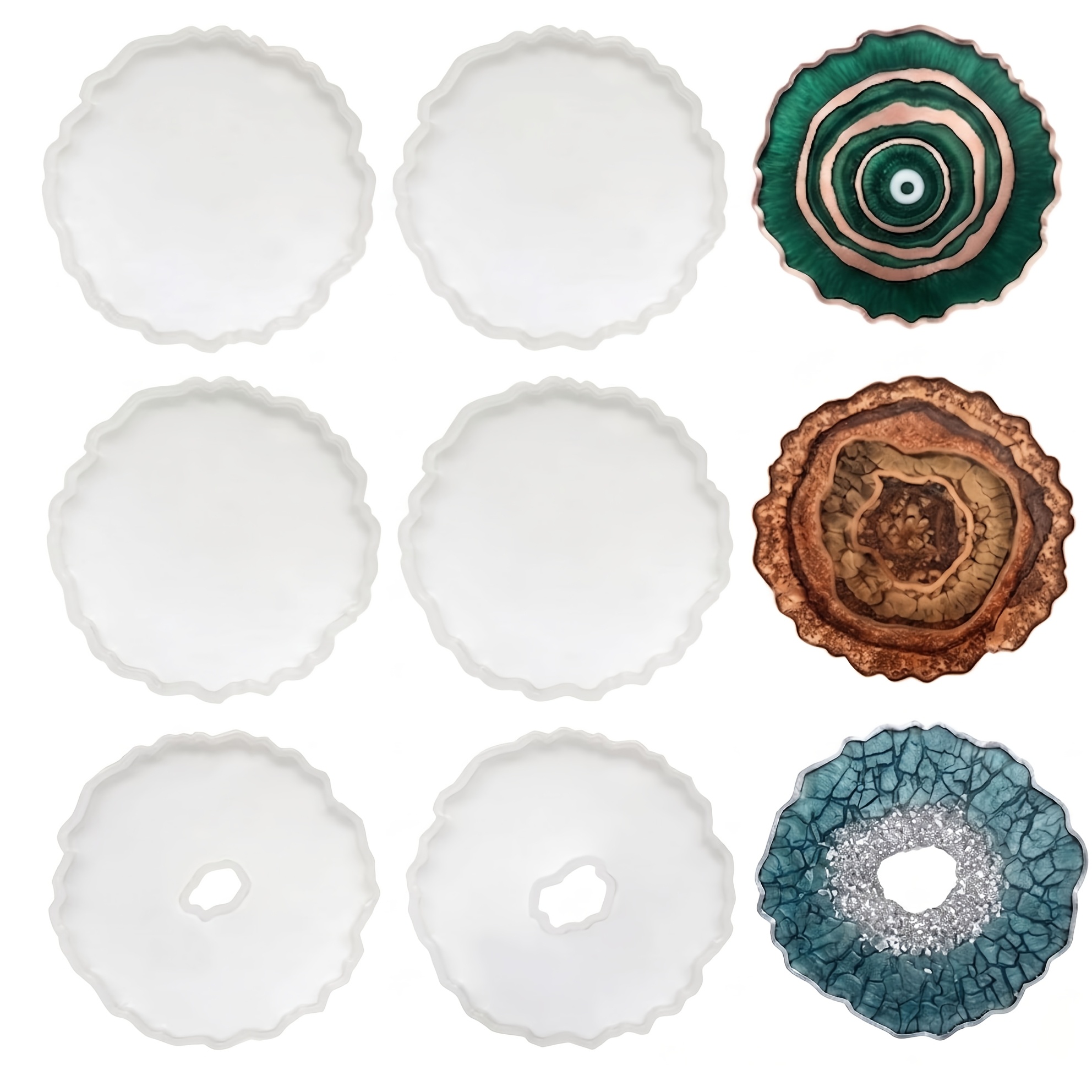 6 piezas de moldes de silicona - Resin Art Geode reseña y precio
